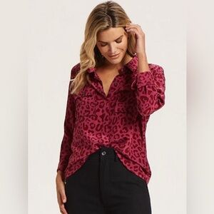 Marie Oliver Pink Animal Print Blouse